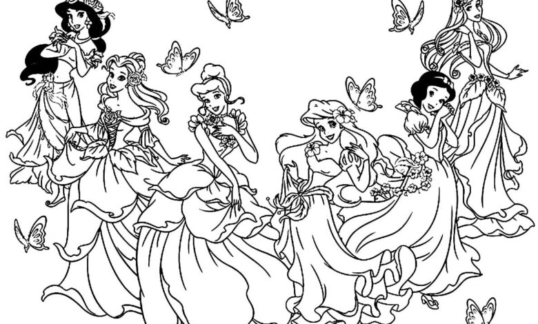 Disney Princesses Coloring Page