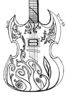 Electric Guitar Drawing Coloring Page