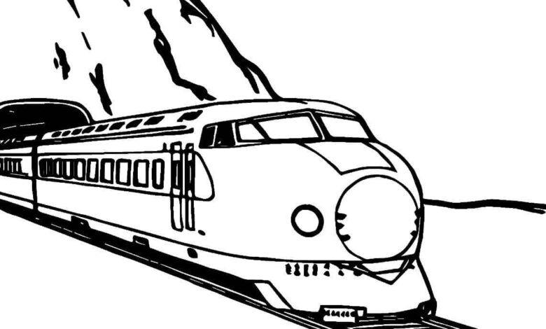 Fast Train Coloring Page