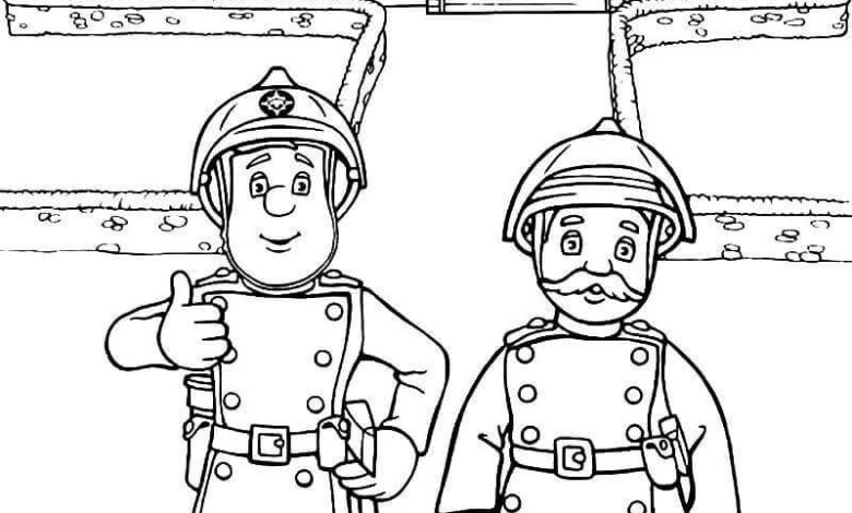 Fireman Sam Coloring Page for Kids