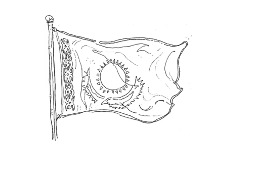 Fluctuating Kazakhstan Flag Coloring Page