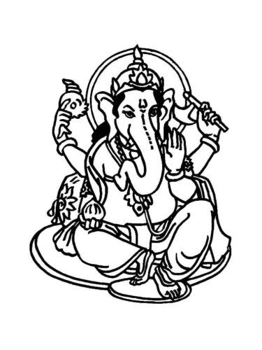 Ganpati Coloring Page for Adults