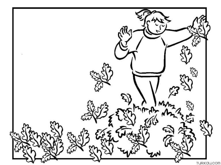 Girl Fall Coloring Page » Turkau