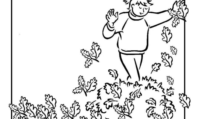 Girl Fall Coloring Page