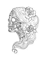Girl Tattoo Anatomy Coloring Page