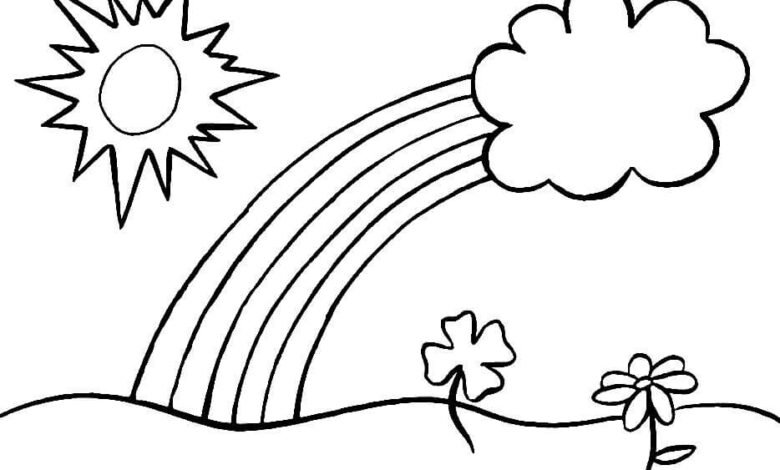 Gods Art Rainbow Coloring Page