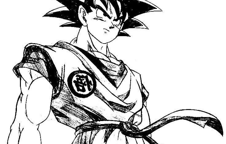 Goku Drawing Coloring Page