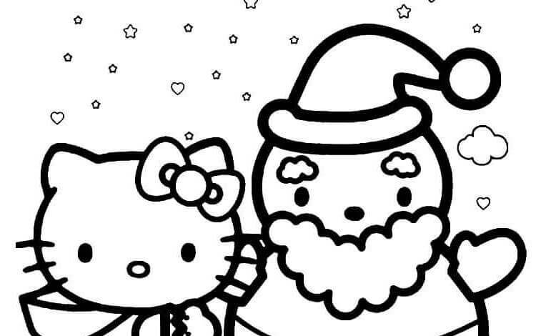 Hello Kitty Cute Christmas Coloring Pages