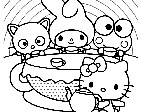 Hello Kitty Sanrio Coloring Page