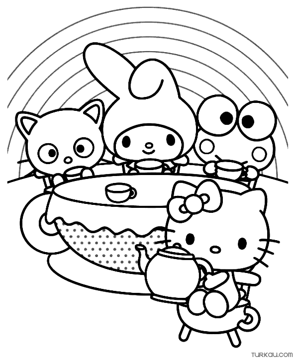 Hello Kitty Sanrio Coloring Page » Turkau