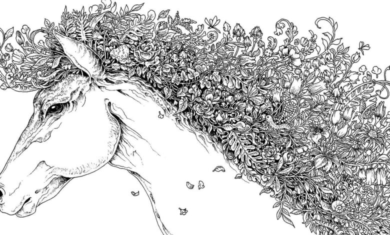 Horse Aesthetic Coloring Pages