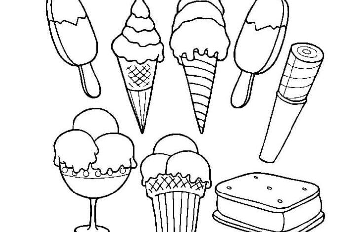 Ice Creams Coloring Page