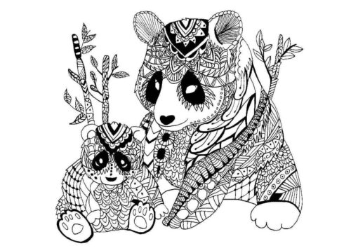Mandala Panda Coloring Page