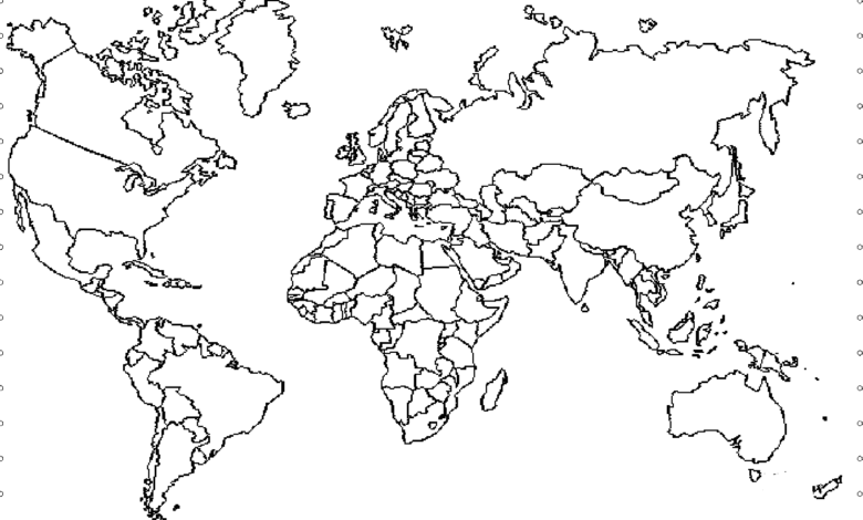 Map Of The World Coloring Page