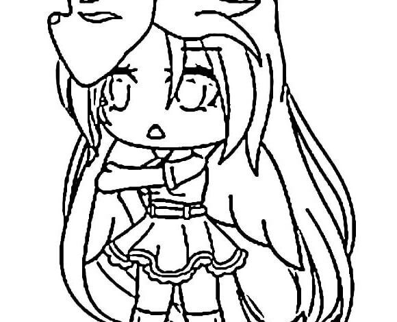 Mask Gacha Life Coloring Page