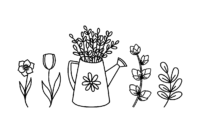 Minimal Beautiful Flowers Aesthetic Coloring Pages