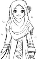 Muslim Girl Coloring Page