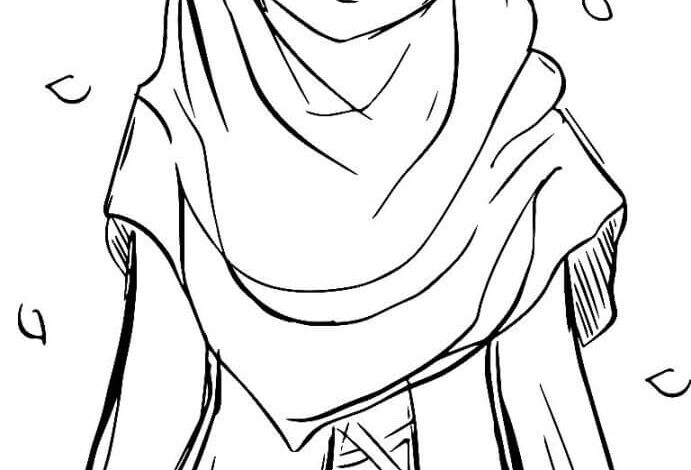 Muslim Girl Coloring Page