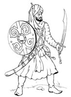 Muslim Knight Coloring Page