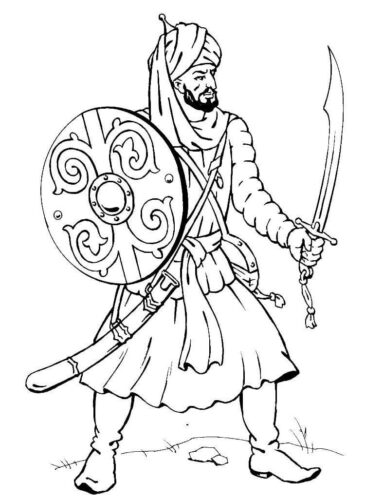 Muslim Knight Coloring Page