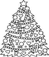 New Year Christmas Tree Coloring Pages