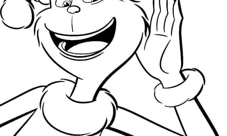 New Year Grinch Coloring Page