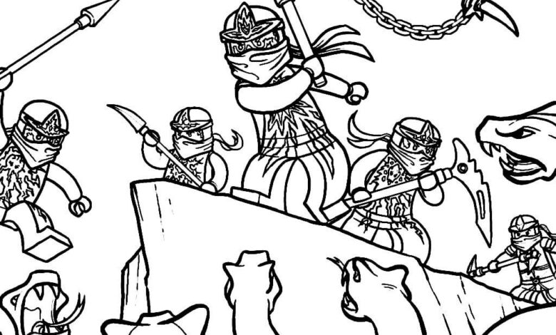 Ninjago Battle Coloring Page