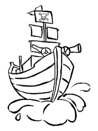 Pirate Ship Coloring Page