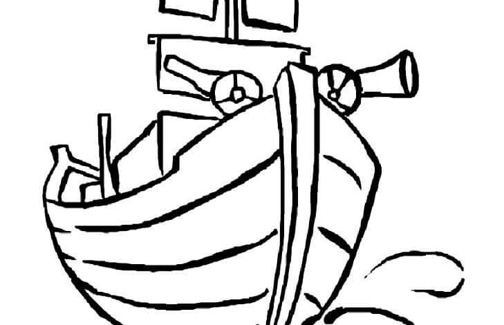 Pirate Ship Coloring Page