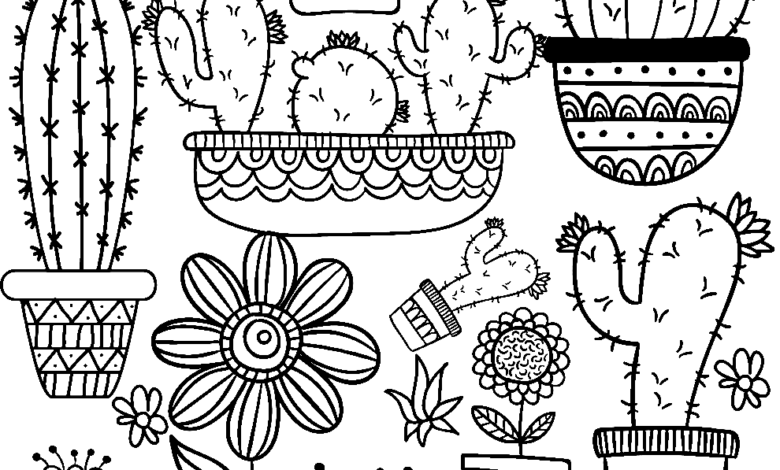 Plants Aesthetic Coloring Pages
