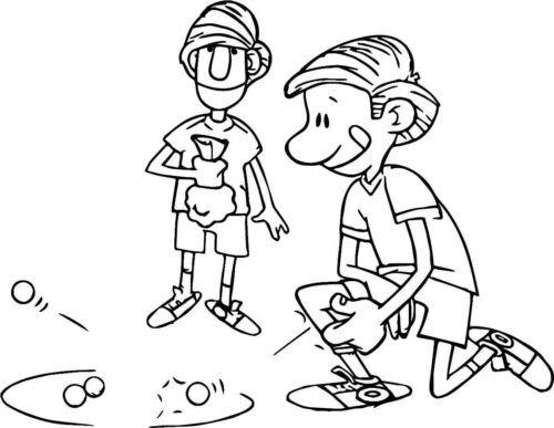 Playing Boys Coloring Page 1 Playing Boys Coloring Page