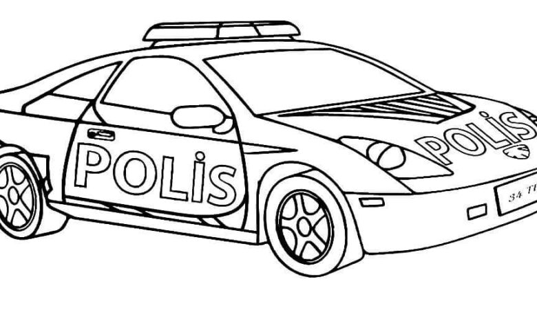 Police Car Coloring Page