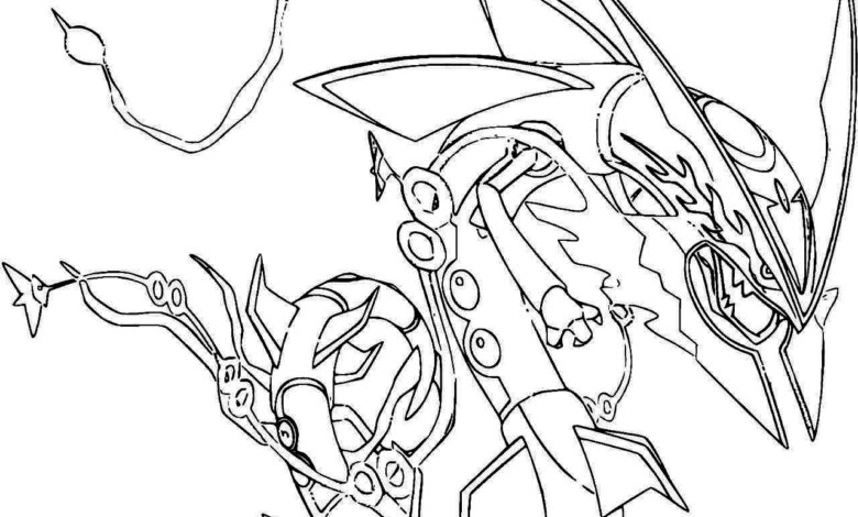 Rayquaza Legendary Pokemon Coloring Page