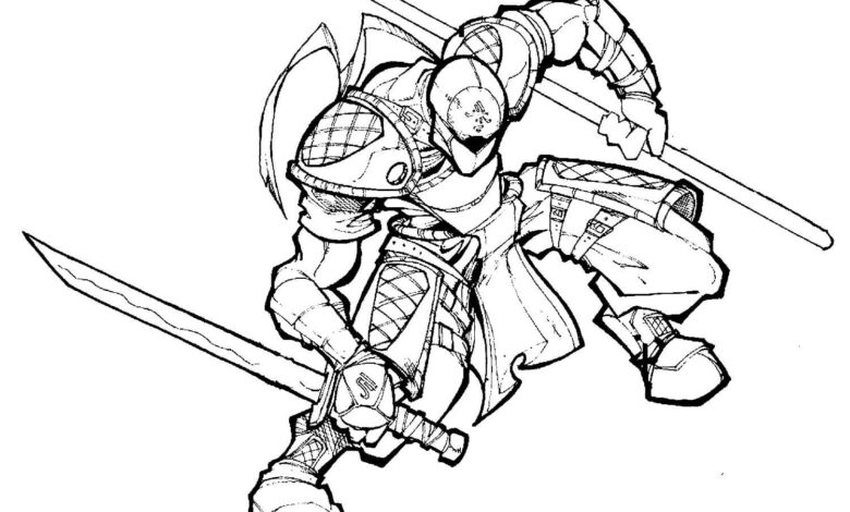 Samurai Knight Coloring Page