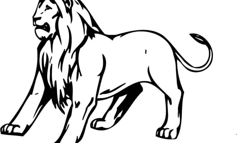 Scared Lion Coloring Page