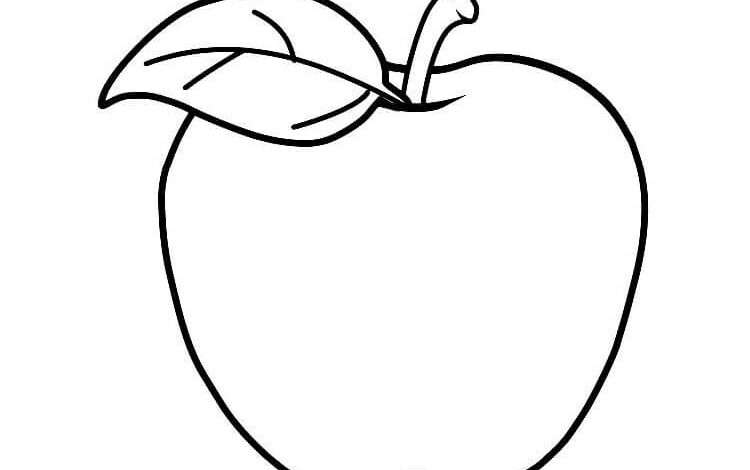 Simple Apple Coloring Page