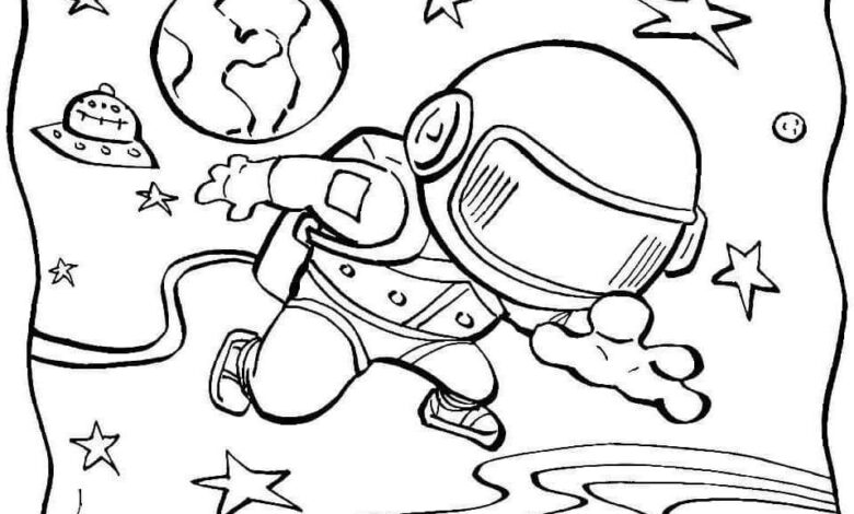 Stars Space Coloring Page