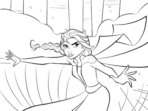Struggle Elsa Frozen 2 Coloring Page