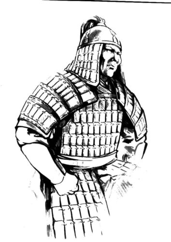 Turkic Kazakh Warrior Coloring Page