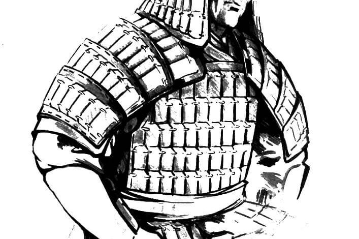 Turkic Kazakh Warrior Coloring Page