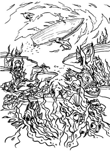 Under The Sea Coloring Page for Adults