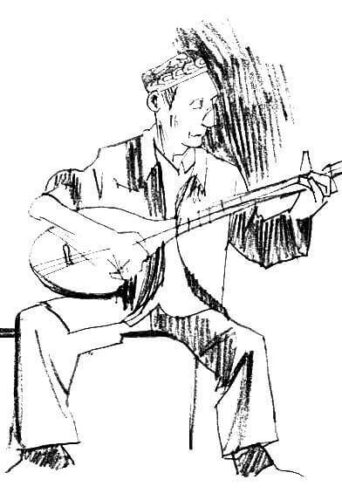 Uyghur Musician Coloring Page