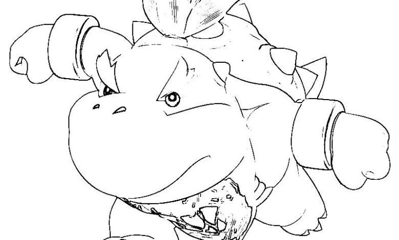 Angry Bowser Attack Coloring Page