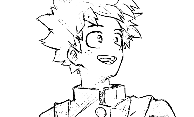 Anime Deku Coloring Page