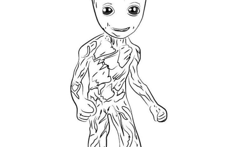 Baby Groot Coloring Page