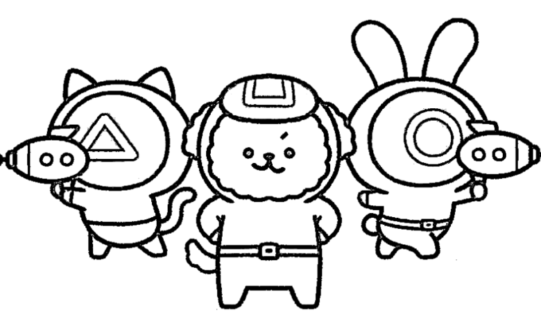 Baby Squid Game Coloring Page for Kids