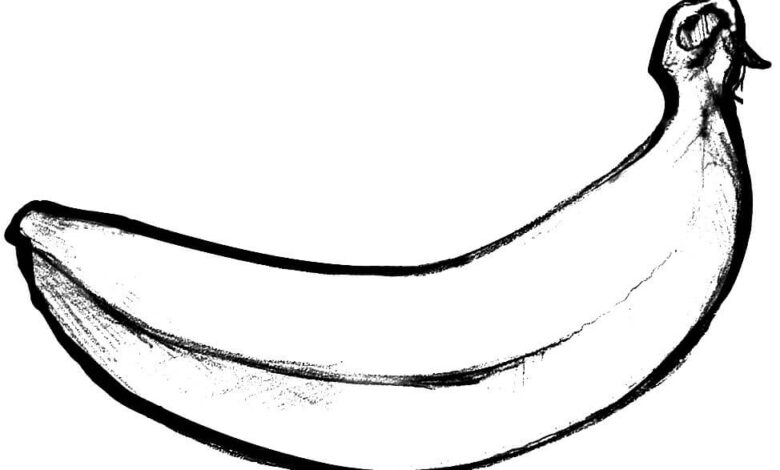 Banana Coloring Page for Adults