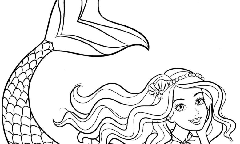 Barbie Mermaid Coloring Page for Girls