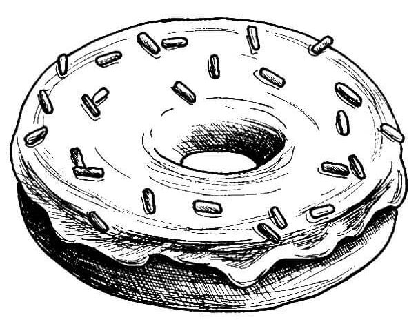 Beautiful Donut Coloring Page