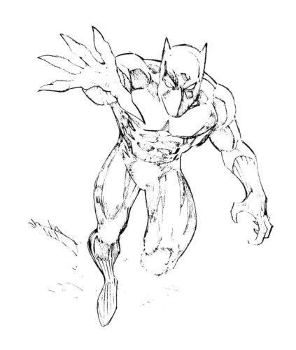 Black Panther Attack Coloring Pages